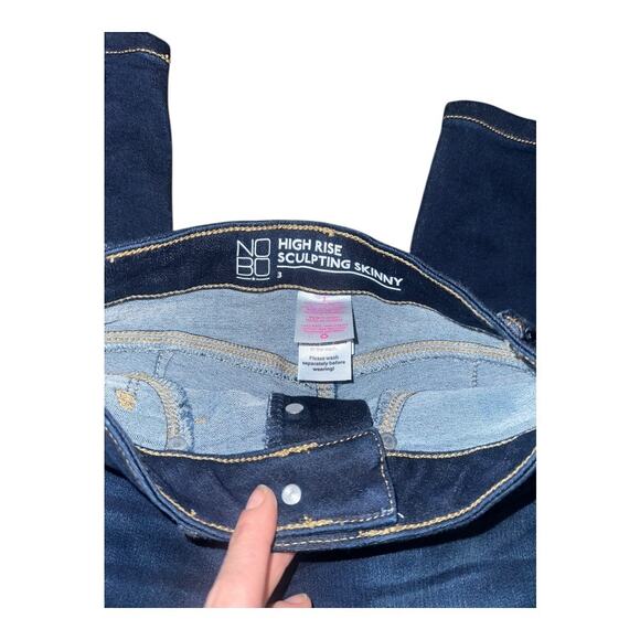 NoBo size juniors 3 dark wash high-rise sculpting skinny jeans stretch denim - Picture 3 of 3